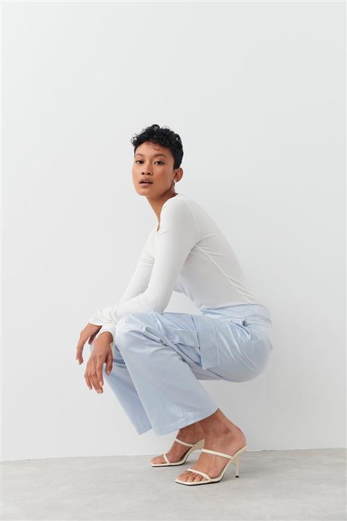 Gina Tricot - Shala cargo trousers - Cargobukser - Blå - M - Dame