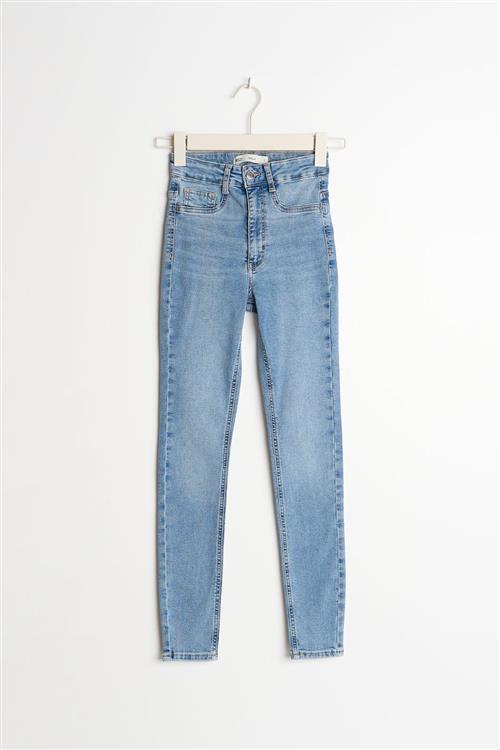 Gina Tricot - Molly petite high w jeans - Highwaist jeans - Blå - S - Dame