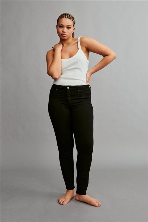 Gina Tricot - waist jeans - Highwaist jeans - Sort - L - Dame