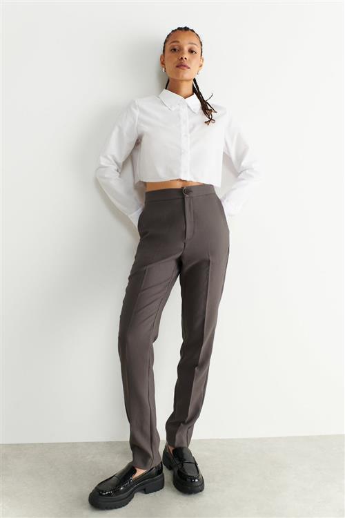 Gina Tricot - Slacks trousers - Bukser - Grå - XS - Dame