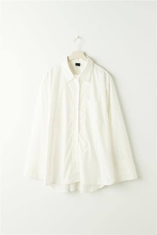 Gina Tricot - Gizem poplin shirt - Skjorter - Hvid - L - Dame