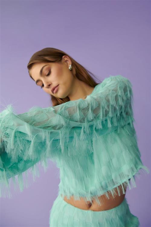 Gina Tricot - blouse - Bluser - Blå - XL - Dame