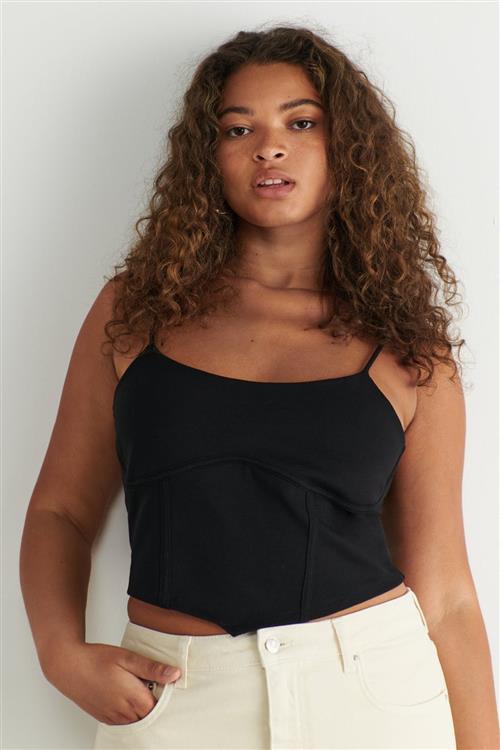 Gina Tricot - crissy singlet - Toppe uden ærmer - Sort - M - Dame