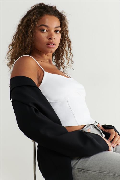 Gina Tricot - crissy singlet - Tanktops - Hvid - M - Dame