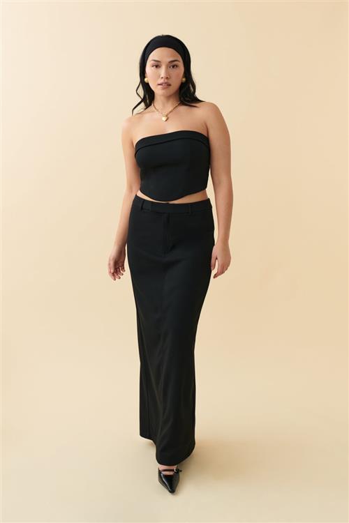 Gina Tricot - Maxi slit skirt - lange nederdele - Sort - 38 - Dame