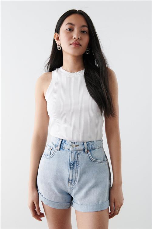 Gina Tricot - mom shorts - Denim shorts - Blå - 42 - Dame