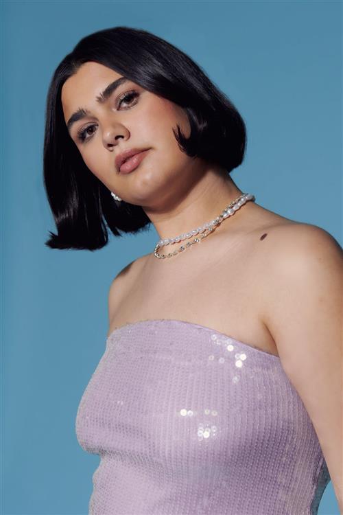 Gina Tricot - Sequin tube top - bandeau-topper - Lilla - M - Dame