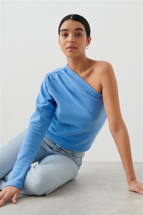 Gina Tricot - One shoulder top - Off shoulder-top - Blå - XL - Dame