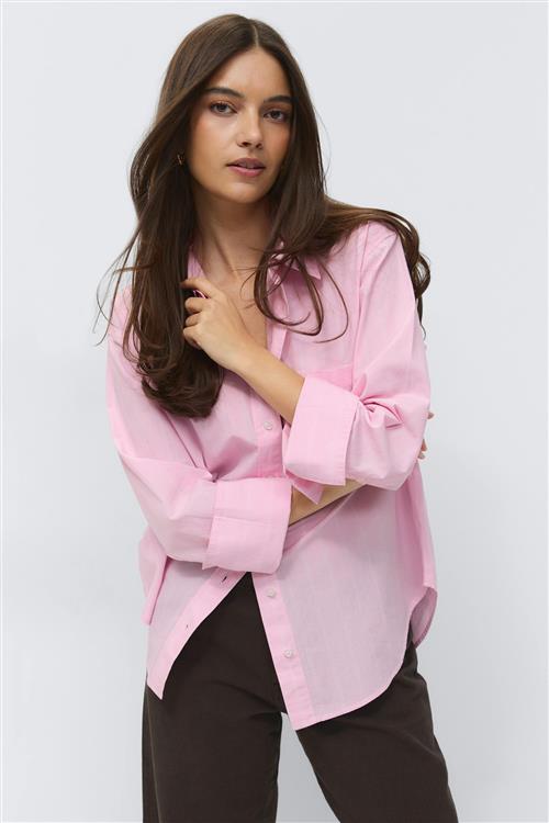 Gina Tricot - Poplin shirt - Skjorter - Lyserød - S - Dame