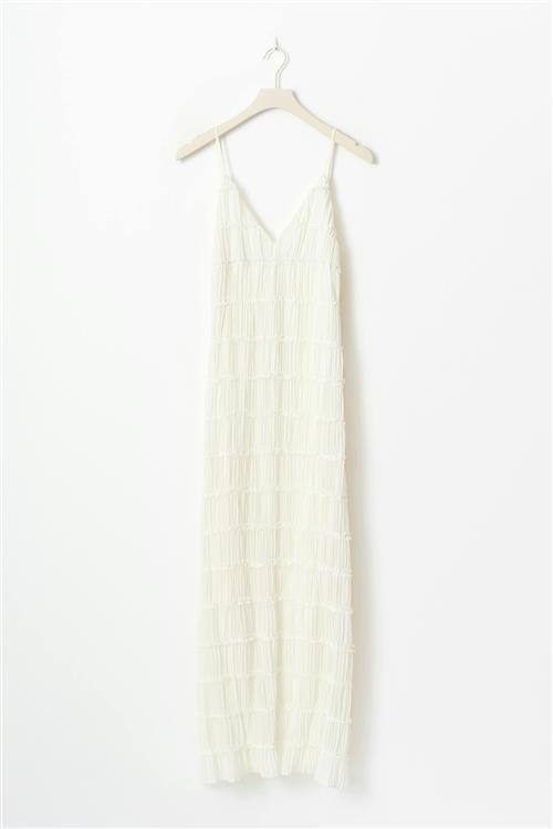 Gina Tricot - Tall v-neck maxi dress - Lange kjoler - Hvid - M - Dame