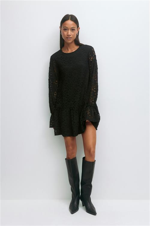 Gina Tricot - Mini lace dress - blondekjoler - Sort - M - Dame