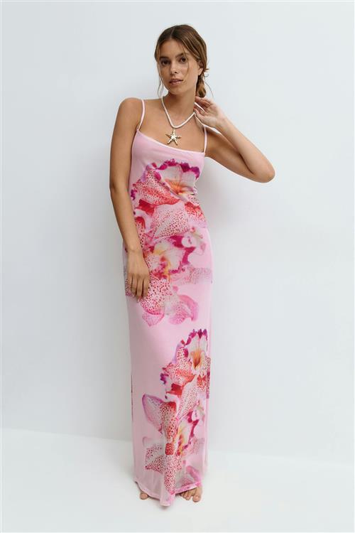 Gina Tricot - Mesh maxi dress - Lange kjoler - Lyserød - S - Dame