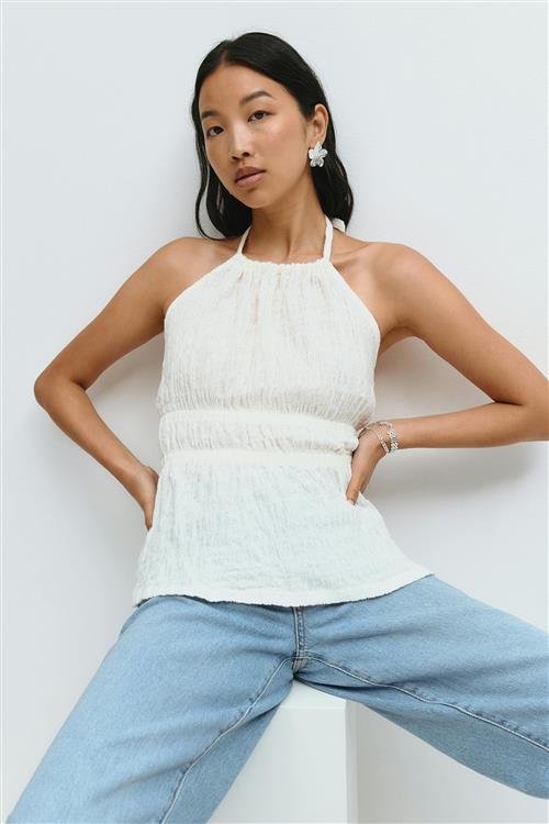 Gina Tricot - Halterneck tie top - Toppe uden ærmer - Hvid - XS - Dame