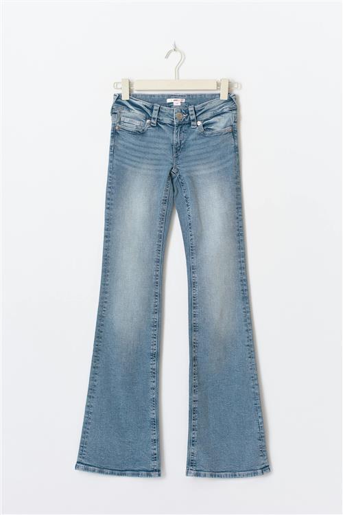 Gina Tricot - Y dixie low flare jeans tall - low waist jeans - Blå - 134 - Pige