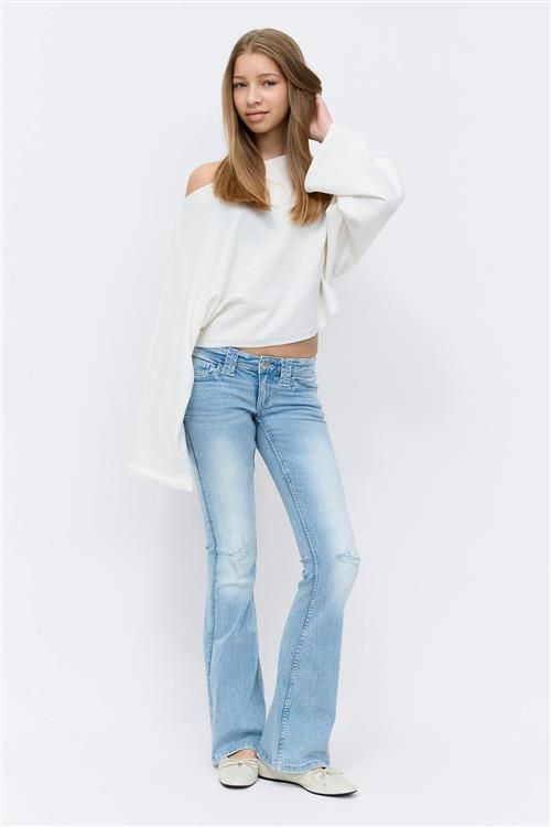 Gina Tricot - Y too clean flare jeans - low waist jeans til piger 9–14 år - Blå - 140 - Pige