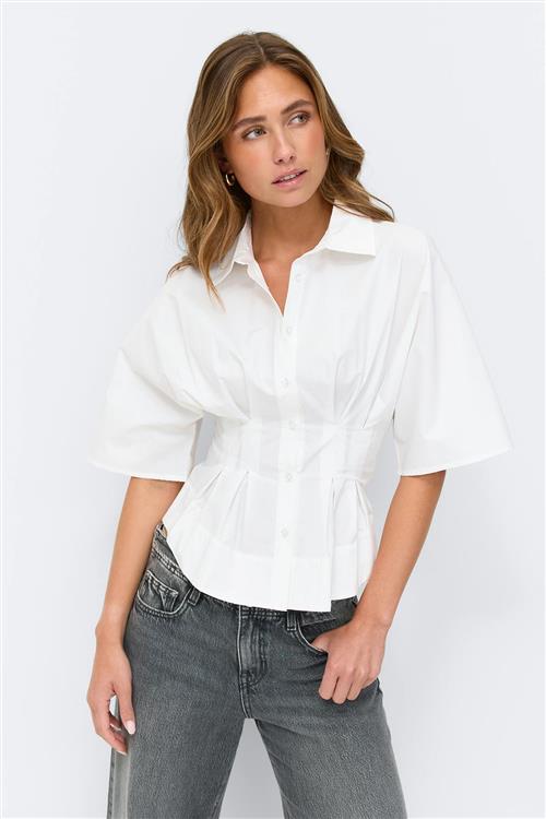 Gina Tricot - Shaped shirt - figursyede skjorter - Hvid - S - Dame
