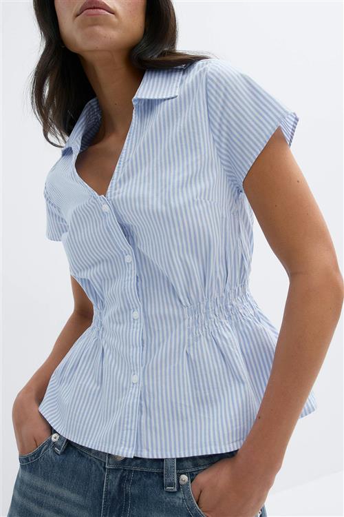 Gina Tricot - Smock blouse - Bluser - Blå - M - Dame