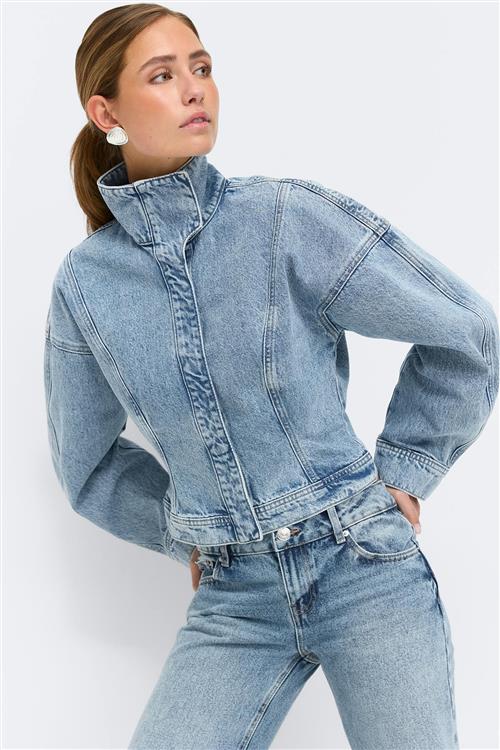 Gina Tricot - Sculpted denim jacket - Denim jakker - Blå - 40 - Dame