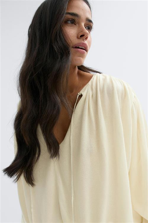 Gina Tricot - Knitted balloon top - Langærmede toppe - Hvid - XS - Dame