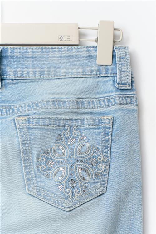 Gina Tricot - 14+ the cross low jeans tall - Low waist jeans - Blå - XS - Dame
