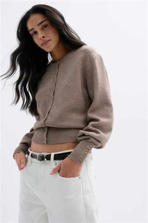 Gina Tricot - Knitted cardigan - Cardigans - Beige - L - Dame