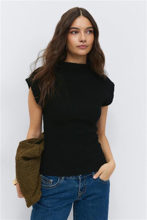 Gina Tricot - Funnel neck top - Toppe uden ærmer - Sort - S - Dame