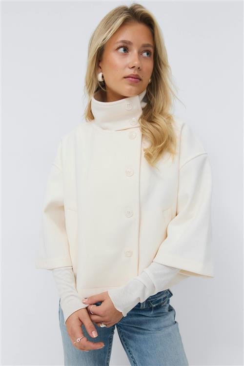 Gina Tricot - 14+ short felt jacket - jakke - Hvid - XXS - Dame