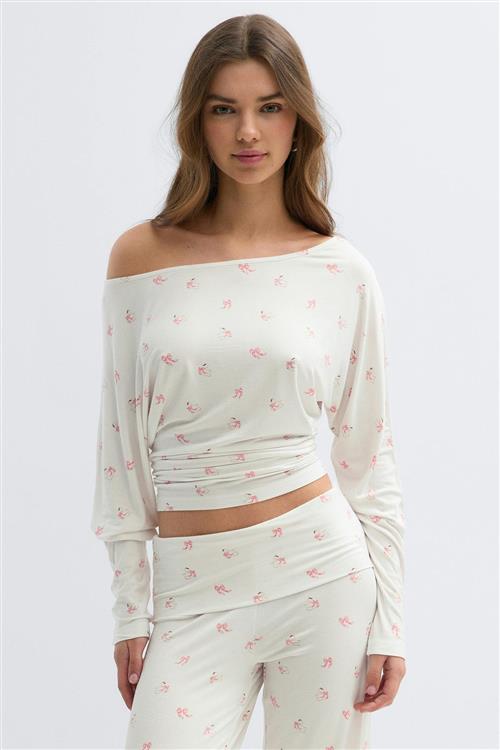 Gina Tricot - Soft slouchy loungewear top - loungewear - Hvid - S - Dame