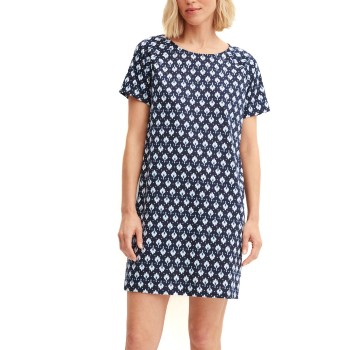 Calida Daylight Dreams Short Sleeved Nightdress Marineblå bomuld Small Dame