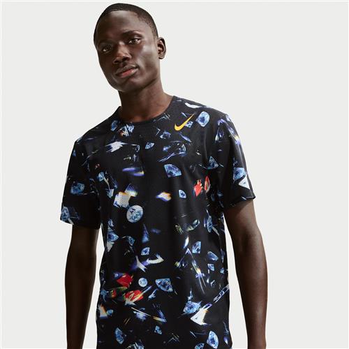 Kortærmet Nike AeroSwift Glam Dri-FIT ADV-løbetop til mænd - sort