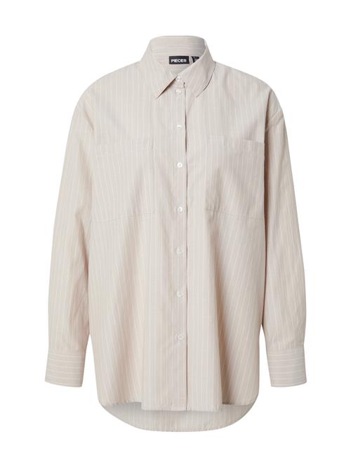 PIECES Bluse 'PCMelia'  beige / hvid