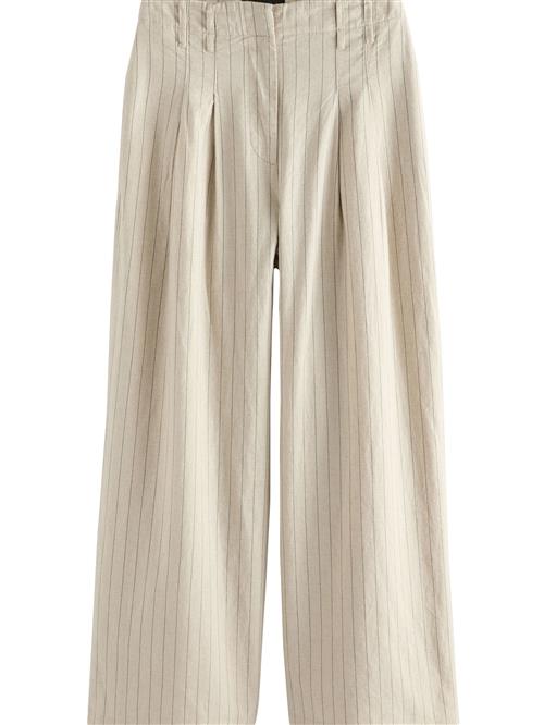 Next Bukser med lægfolder  beige / sort