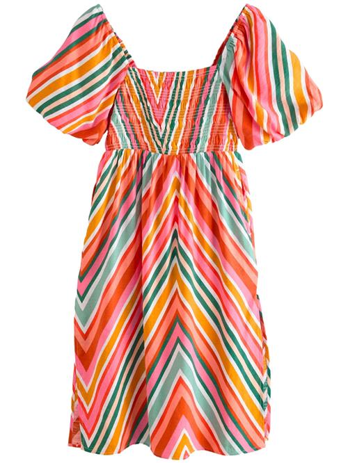 Next Kjole  grøn / orange / rød / hvid