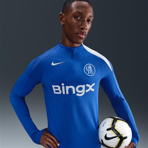 Maskinstrikket Chelsea FC Strike Third Nike Dri-FIT Total 90-fodboldtræningstrøje til mænd - blå
