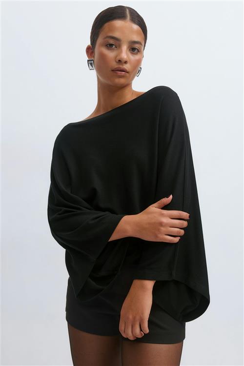 Gina Tricot - Poncho top - cape topper - Sort - L - Dame
