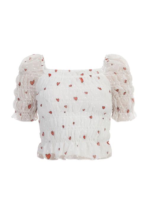 MYMO Bluse  knaldrød / sort / hvid