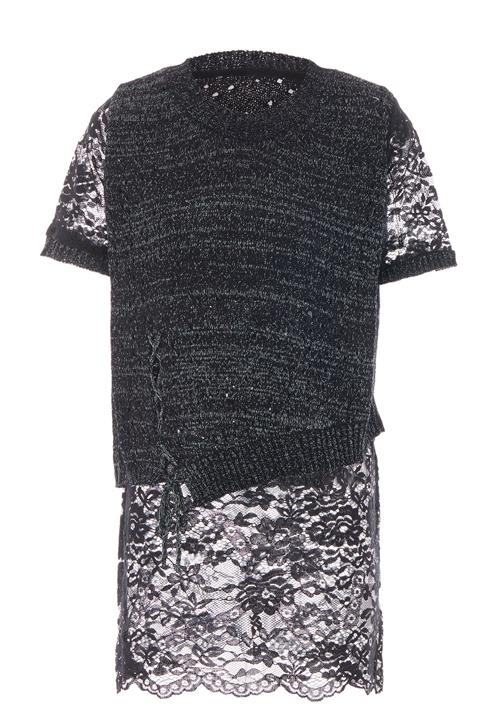 paino Pullover  sort-meleret