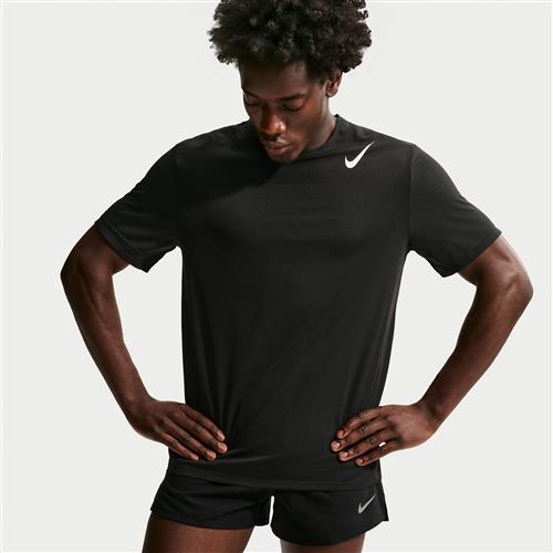 Kortærmet Nike AeroSwift Dri-FIT ADV-løbetop til mænd - sort