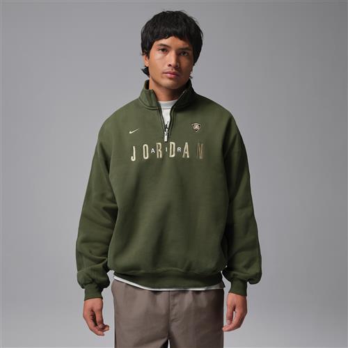 Jordan Flight-fleece med grafik og 1/4-lynlås til mænd - grøn