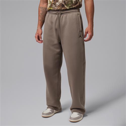 Oversized Jordan Brooklyn Fleece-bukser med åben kant til mænd - grå