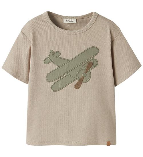 Lil' Atelier T-shirt - Rib - NmmHalli - Loose - Oxford Tan m. Fl