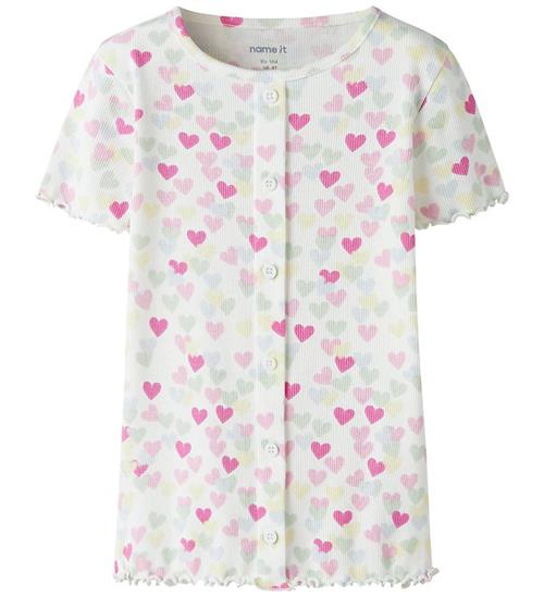 Name It T-shirt - Rib - NmfVemia - Cloud Dancer/Random Hearts
