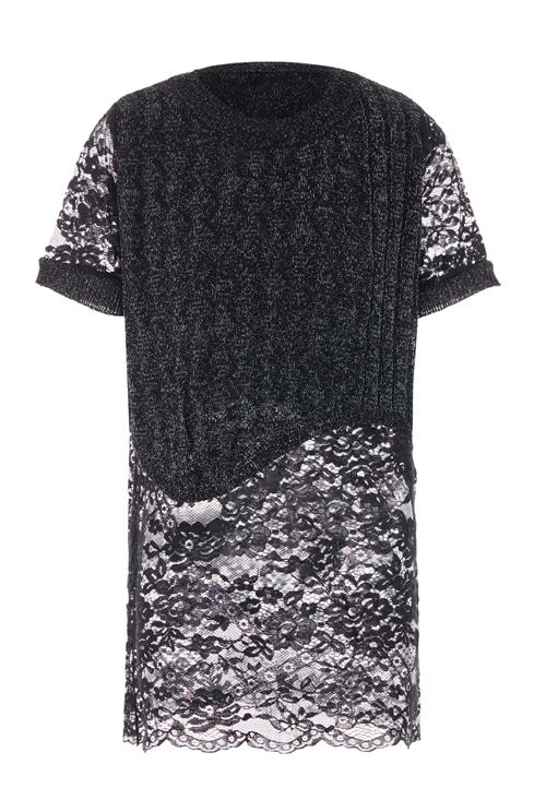 paino Pullover  sort / sort-meleret