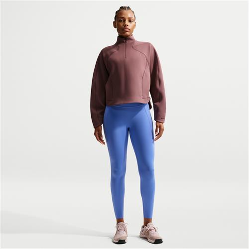 Højtaljede Nike Universa-leggings i 7/8-længde uden søm foran til kvinder - blå