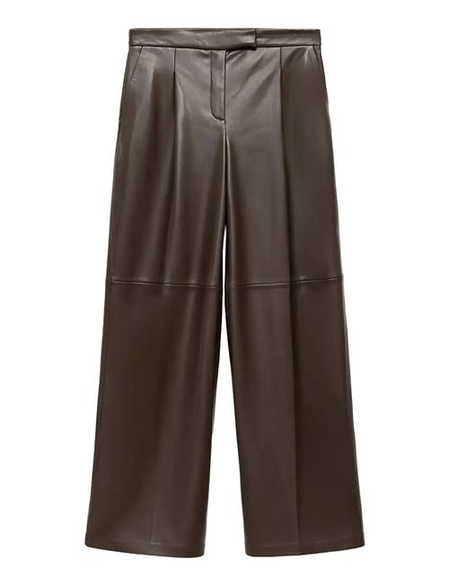Mango | Wide Leg Faux-Leather Trousers | 40