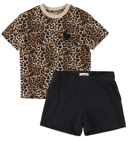Kids Only Nattøj - 2-delt - KogRila - Black/Tee AOP Leo/Shorts A