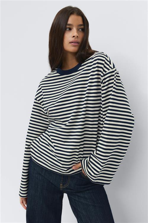 Gina Tricot - Stripe long sleeve tee - Langærmede toppe - Blå - S - Dame