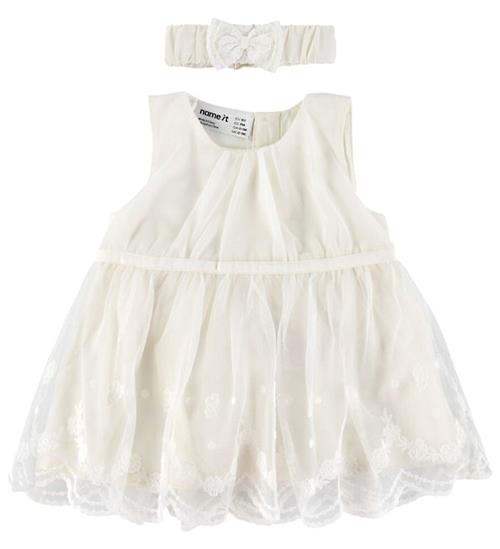 Se Name It Spencer m. Hårbånd - Tyl - NbfDemille - Cloud Dancer hos KidsWorld