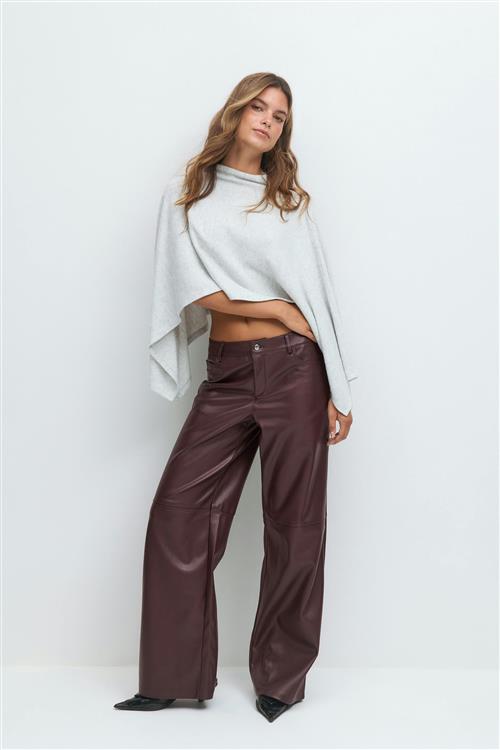 Gina Tricot - Straight pu trousers - bukser med lige ben - Lilla - 38 - Dame