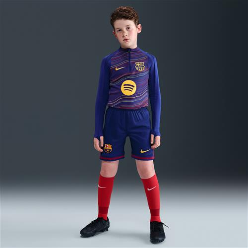 FC Barcelona 2025/26 Stadium Home Nike Dri-FIT Replica-fodboldshorts til større børn - blå